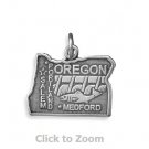 Oregon State Polished Sterling Silver Charm Pendant Jewelry 74369-OR