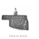Oklahoma State Polished Sterling Silver Charm Pendant Jewelry 74369-OK