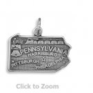 Pennsylvania State Polished Sterling Silver Charm Pendant Jewelry 74369-PA