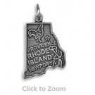 Rhode Island State Polished Sterling Silver Charm Pendant Jewelry 74369-RI