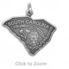 South Carolina State Polished Sterling Silver Charm Pendant Jewelry 74369-SC