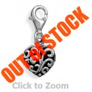 Heart Lobster Claw Sterling Silver Pendant Charm Jewelry 73752