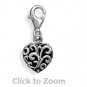 Heart Lobster Claw Sterling Silver Pendant Charm Jewelry 73752