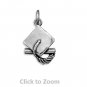 Graduation Cap and Tassel Sterling Silver Charm Pendant Jewelry 5497