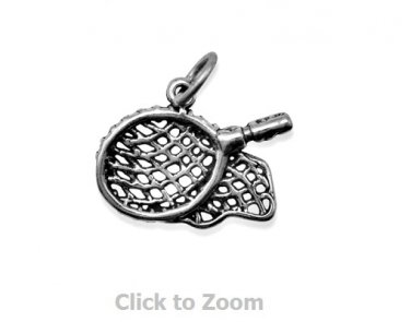 Oxidized Sterling Silver Butterfly Net Jewelry Charm 74412