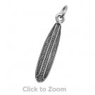 Oxidized Sterling Silver Surfboard Jewelry Charm 74418