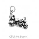 Oxidized Sterling Silver Trike Motorcycle Jewelry Charm 74420