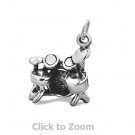 Oxidized Sterling Silver Drum Set Pendant Jewelry Charm 74459