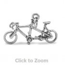Oxidized Sterling Sliver Tandem Bicycle Jewelry Charm 74421