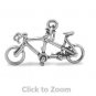 Oxidized Sterling Sliver Tandem Bicycle Jewelry Charm 74421