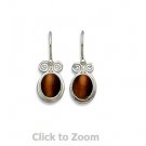 Sterling Silver Tiger's Eye Earrings on French Wire Jewelry 6088