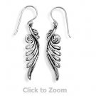 Sterling Silver Ornate Angel Wing Hook Drop Earrings Jewelry Earrings 64830