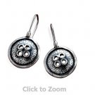 Sterling Silver Oxidized Button Design Hook Jewelry Earrings  64912