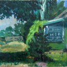 Landscape Painting Original paper oil Soviet of the USSR Ukraine Europe Realism Impressionism
