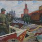 Oil Painting Handmade Vintage Soviet Socialist Realist propaganda USSR