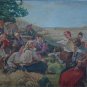 Oil Painting Handmade Vintage Soviet Socialist Realist propaganda USSR