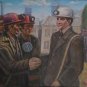 Oil Painting Handmade Vintage Soviet Socialist Realist propaganda USSR