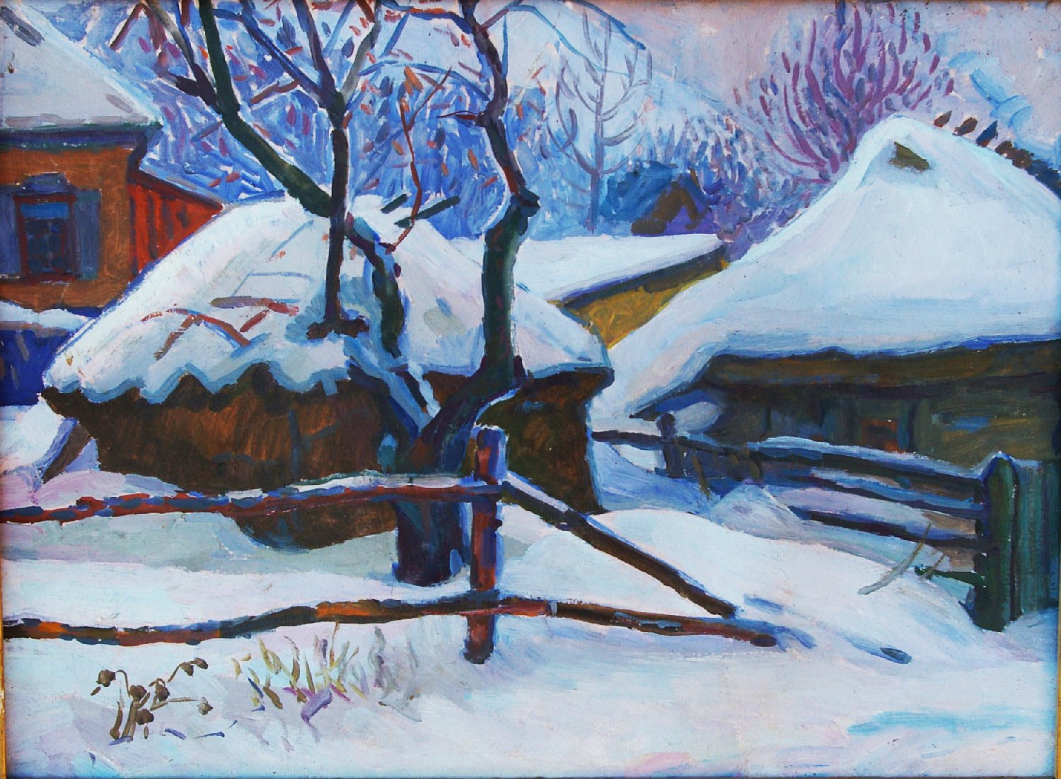 Oil Painting Handmade Vintage Soviet Socialist Realist propaganda USSR
