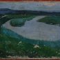 Oil Painting Handmade Vintage Soviet Socialist Realist propaganda USSR