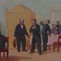 Oil Painting Handmade Vintage Soviet Socialist Realist propaganda USSR