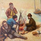 Oil Painting Handmade Vintage Soviet Socialist Realist propaganda USSR