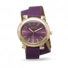 Purple Leather Fashion Wrap Watch
