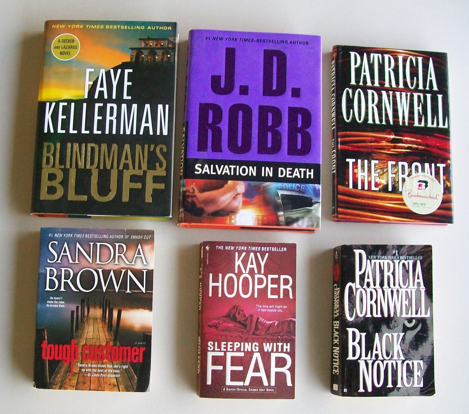 Mystery Thriller Suspense Book Lot Cornwell Kellerman Hooper Robb Brown