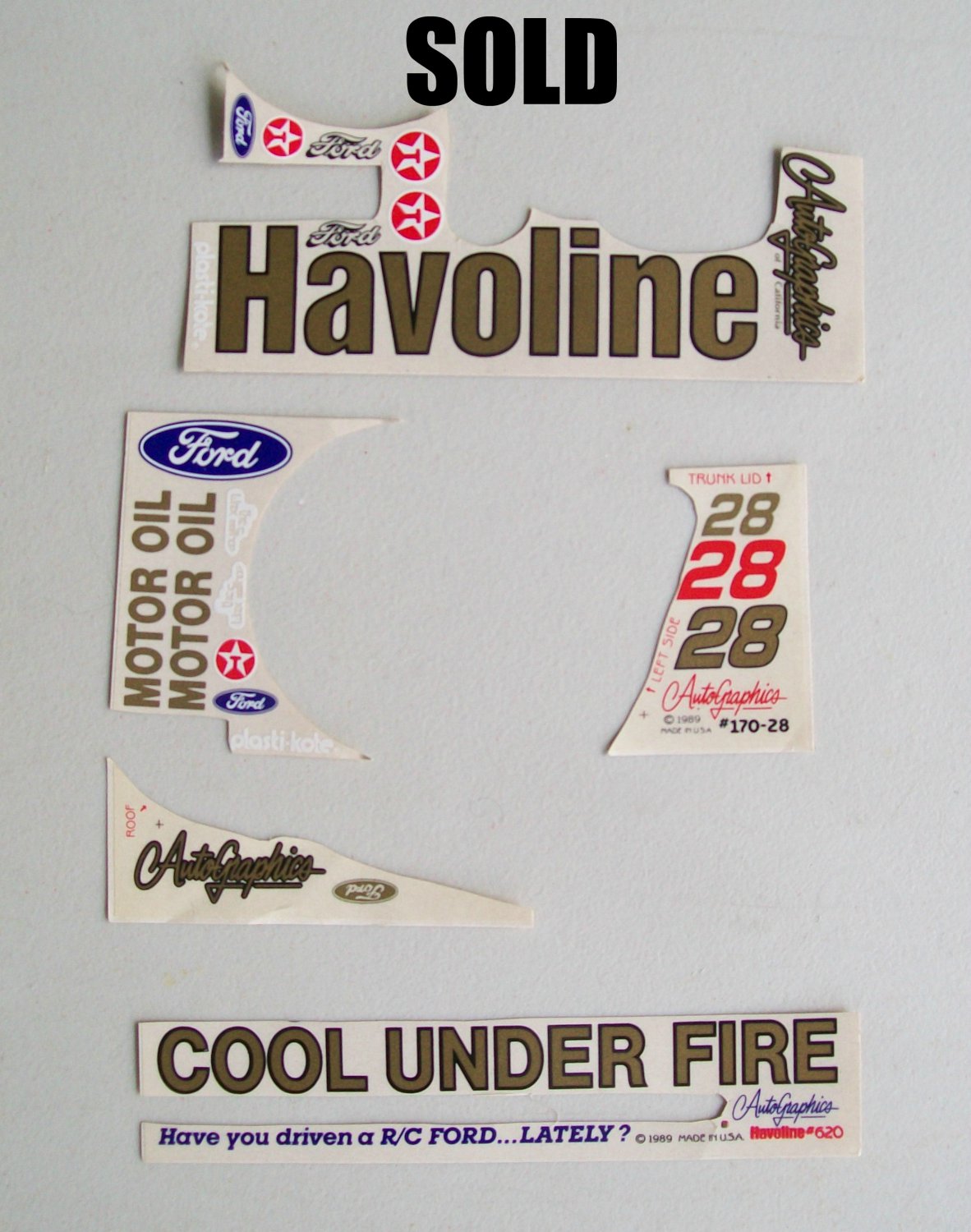 Vintage NOS Havoline 28 Autographics 620 170-28 Decals Stickers 1/10 ...