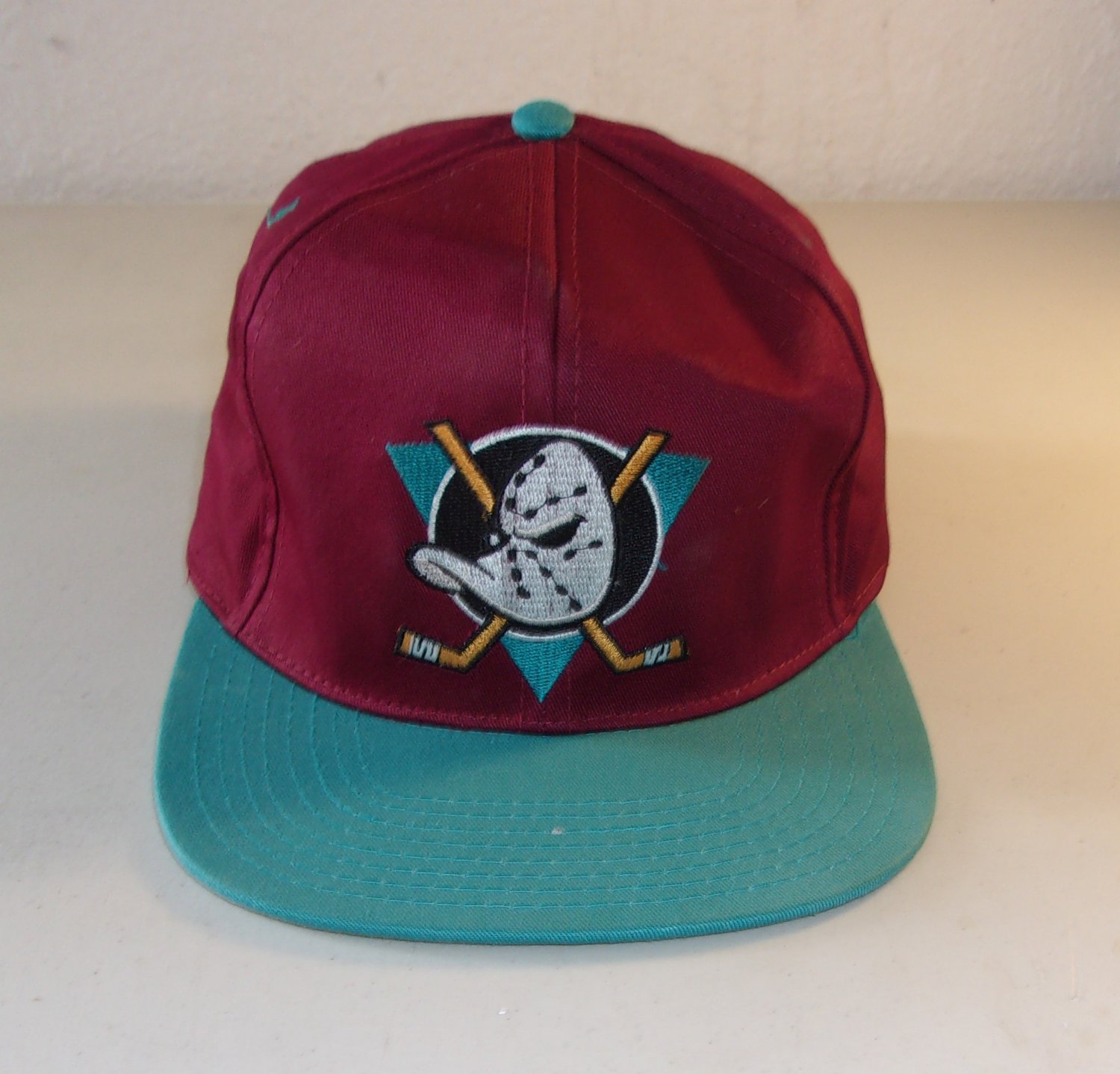 Vintage Ducks Hat NHL Hockey Burgundy Teal Cap Snapback Anaheim So Cal