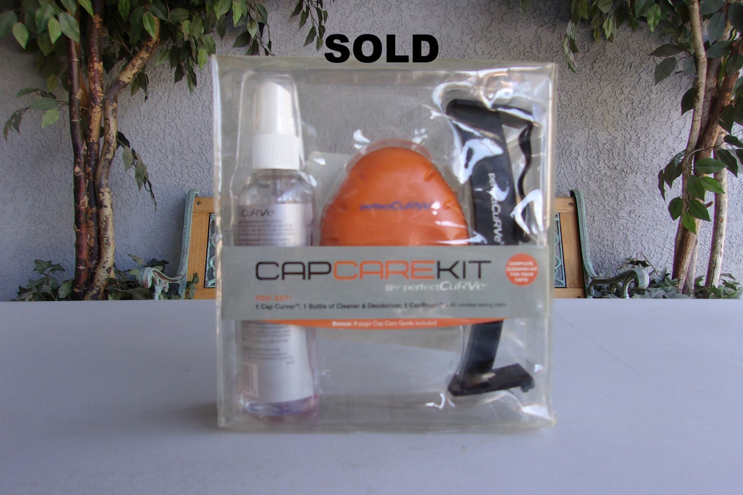 Cap Care Kit With Hat Curver Cleaner Deodorizer Brush Perfect Curve New