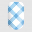 Nail Wraps Blue and White Plaid USA