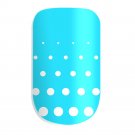 Nail Wraps White, Teal, Polka Dots USA