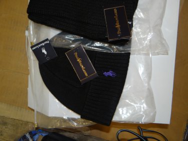 polo ralph lauren black beanie hat and scarf set BNWt