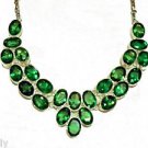 Stunning Green Peridot 925 Sterling Silver Overlay Statement Necklace  Brand New