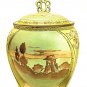 Antique Nippon Handpainted  Tri-Footed Tobacco Jar Humidor Circa 1900-1920