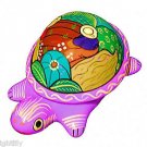 Handpainted Glazed Ceramic Turtle Trinket Jewelry Box Brand New