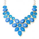 Chalcedony Turquoise 925 Sterling Silver Overlay Necklace & Earrings  Brand New