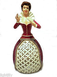 Artisan Created Decorated Emu Egg Hand Beaded and Carved Lattice Half Doll