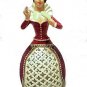 Artisan Created Decorated Emu Egg Hand Beaded and Carved Lattice Half Doll