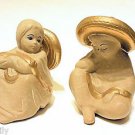 Mexican Folk Art Style Large Ceramic Couple with Bright Gold Accents  Brand New