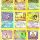 9x Rare Dark Cards-Dark Vileplume Holo-Gyarados-Jolteon-Persian-Slowbro-Gloom