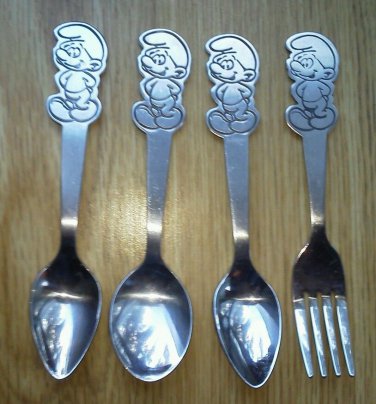 Vintage Smurfs Silverware Peyo Infant Baby Child Stainless Steel Danara  Spoon