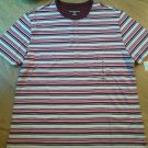 Ladies Karen Scott Sport Shirt Top Red Wh Brown Cotton Size M Scoop Neck NEW