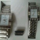 Set of 2 Men Ladies Wrist Watch Silver Fred Belay Premier Quartz Japan Movt NEW