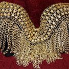 Gold Tribal Gothic Goth Burlesque Belly Dance Dancing Metal Chain Bra Top Sz 38