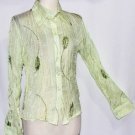 M BOHO Steam Punk Peasant Bohemian Western Hippie Sheer Gypsy Blouse Beaded Top
