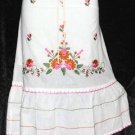 S WHITE GYPSY BOHO HIPPIE BOHEMIAN RENAISSANCE PEASANT EMBROIDERED RETRO SKIRT