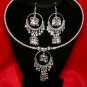 Gothic Boho SILVER SHIMMY TRIBAL Belly Dance Dancing Hippie Necklace Choker Set
