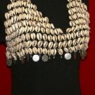 L- XL - XXL GOTHIC TRIBAL BELLYDANCE BELLY DANCE DANCING COSTUME Cowrie Bra Top