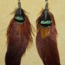 Brown Boho Hippie Gypsy Tribal Feather Gothic Festival Belly Dancing Earrings